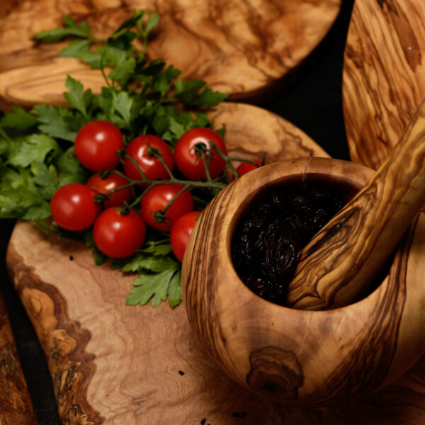 Olive Wood Morter & Pestle-12cm - Image 2