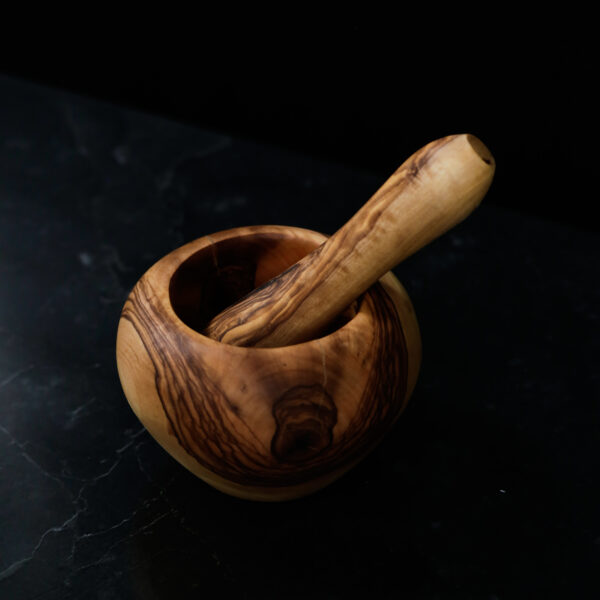 Olive Wood Morter & Pestle-12cm